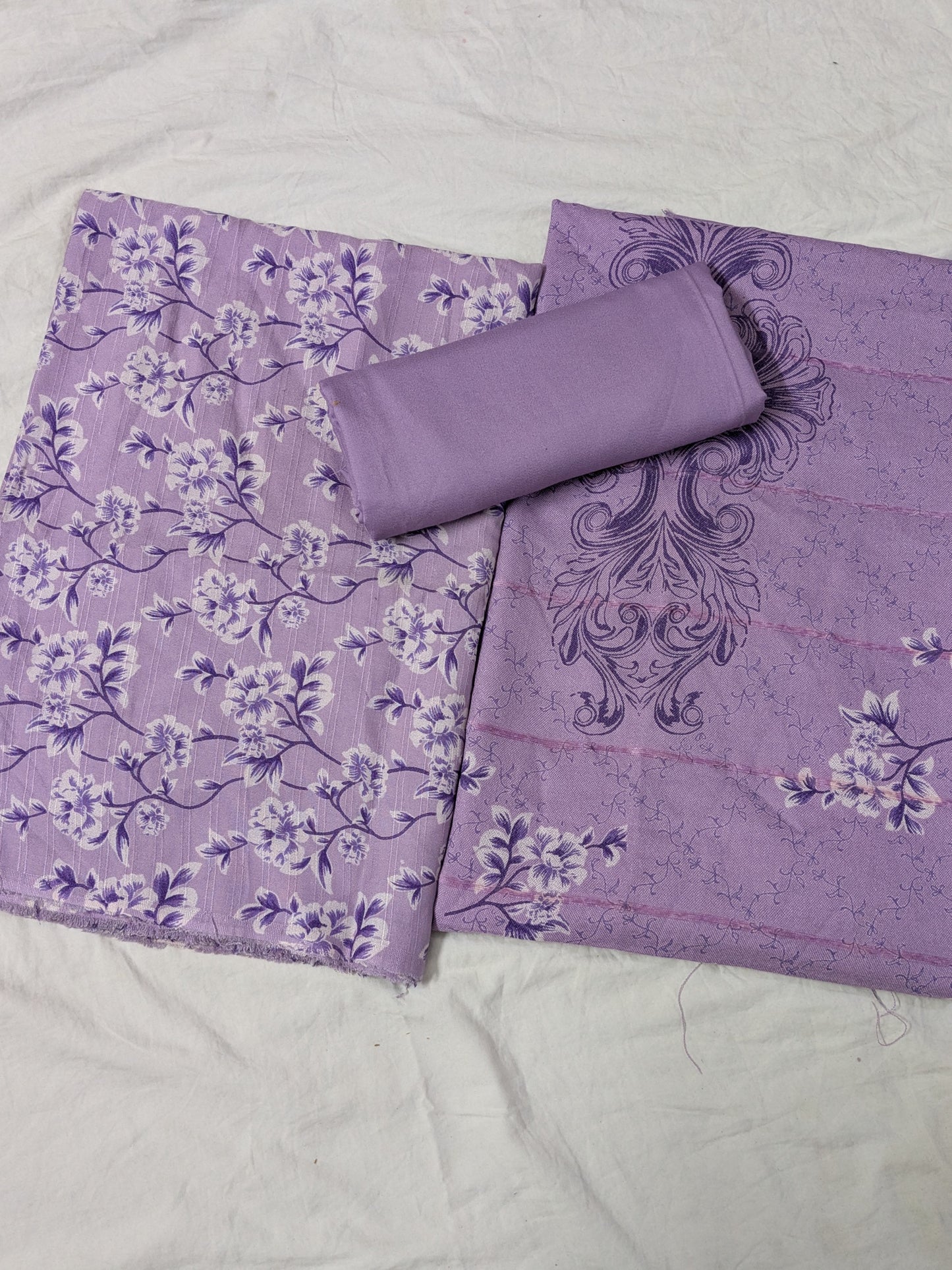 3PC MARINA PRINTED SUIT WINTER COLLECTION (LAVENDER UNIQUE COLOR)