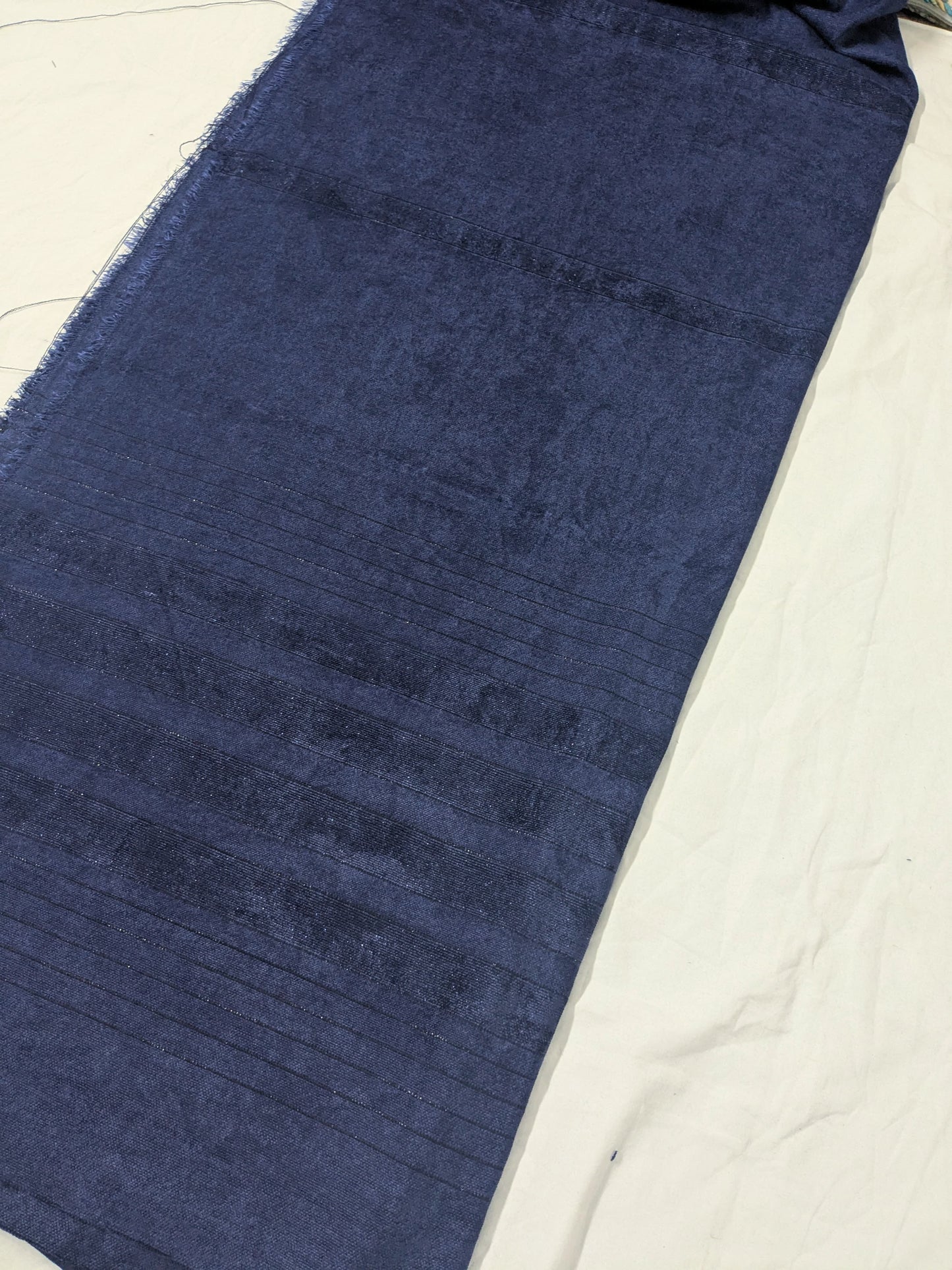 3PC MARINA VELVET LINING NEW DESIGN WITH  100% PURE QUALITY VELVET WOOL SHAWL ( LIGHT WAIT & WARM ) ( NEVY BLUE)