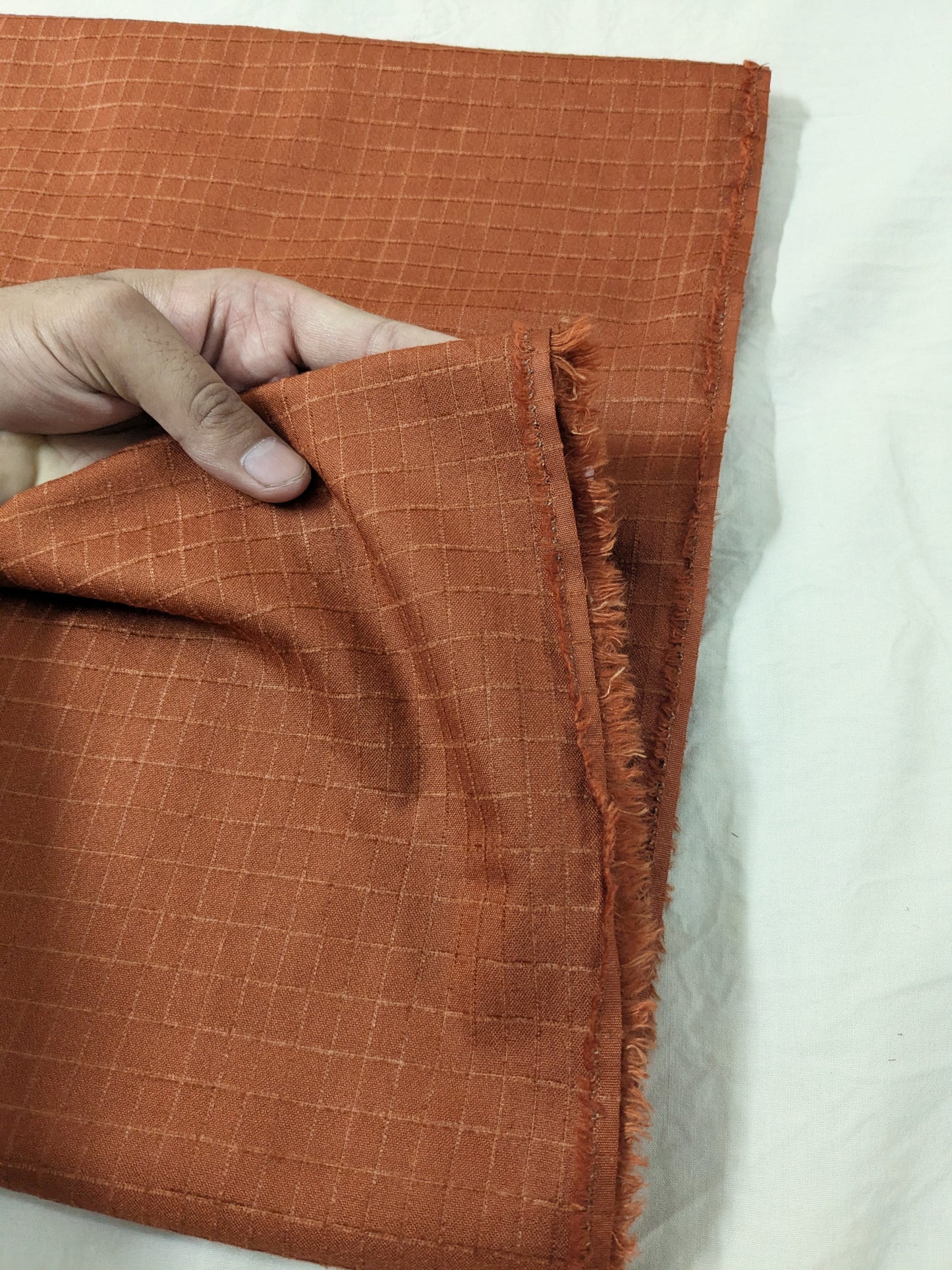 3PC MARINA CHECK VELVET WITH FANCY VELVET BROSHA SHAWL NEW ARRIVAL PREMIUEM QUALITY WINTER COLLECTION (RUST COLOR)