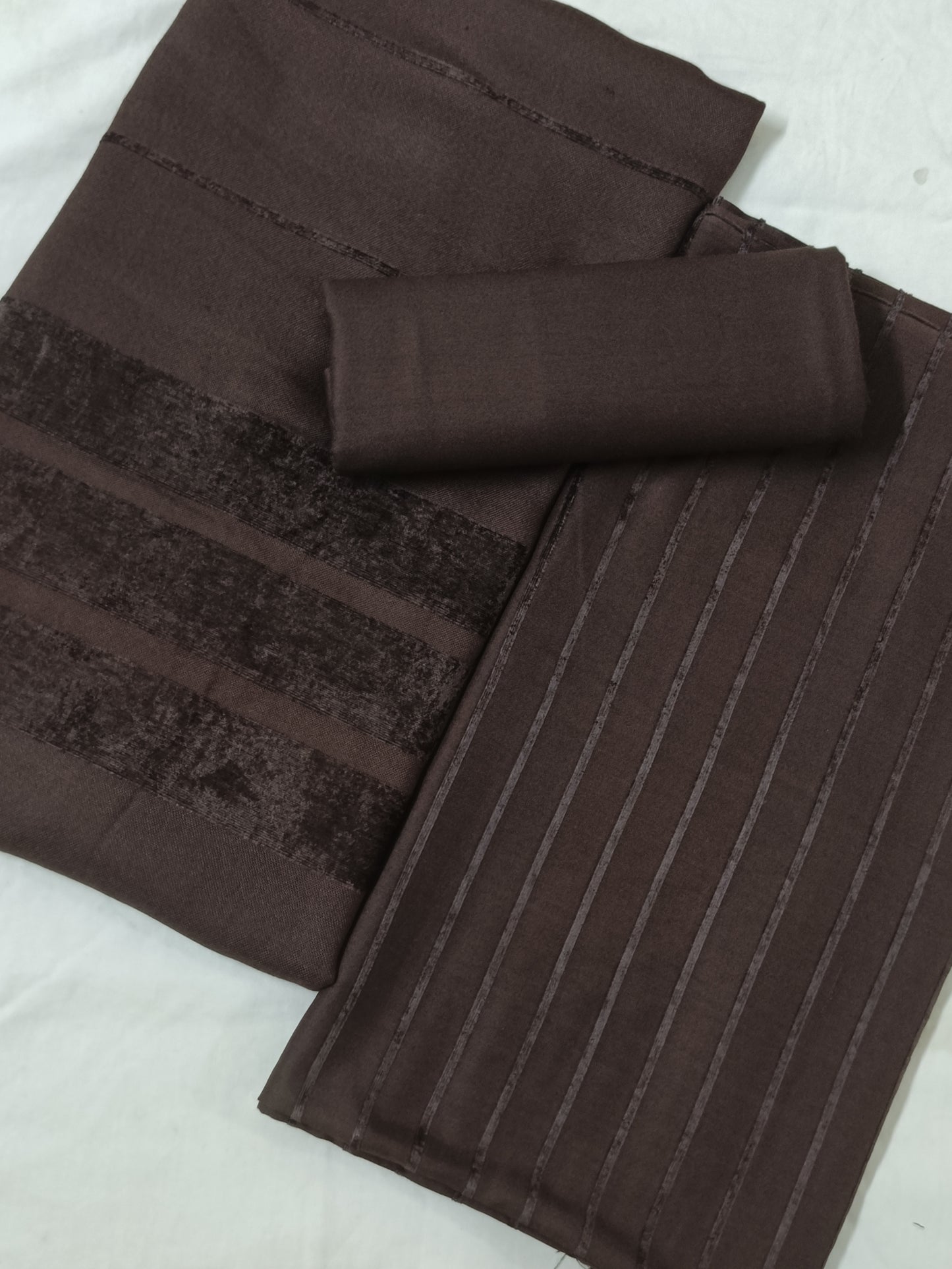 3PC ALPINE VELVET MARINA WINTER MOST DEMANDING COLLECTION (CHOCOLATE BROWN) FOR CASTUMAR DEMAND