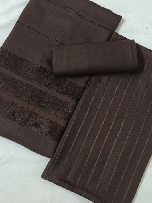 3PC ALPINE VELVET MARINA WINTER MOST DEMANDING COLLECTION (CHOCOLATE BROWN) FOR CASTUMAR DEMAND