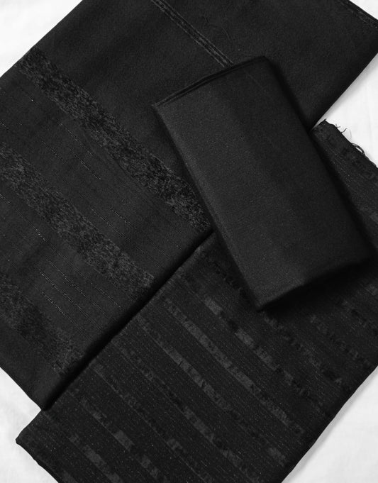 ALPINE ZARI VELVET DHANK MARINA 3PC MOST DEMANDING WINTER COLLECTION 2025 BLACK COLOR (AVDZ00BLK)