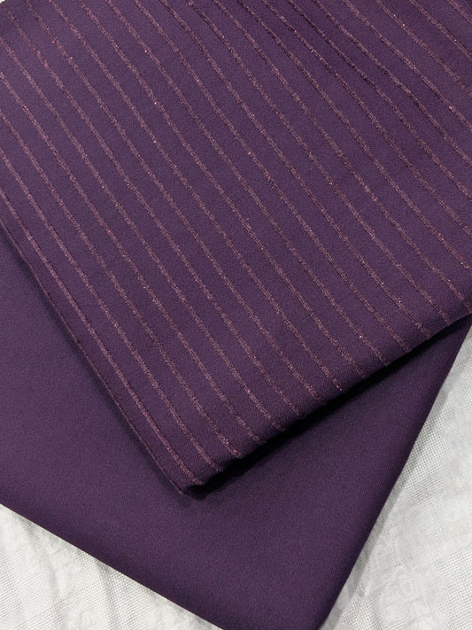 2PC DORYA VELVET MARINA MOST DEMANDING WINTER COLLECTION (DARK PURPLE)