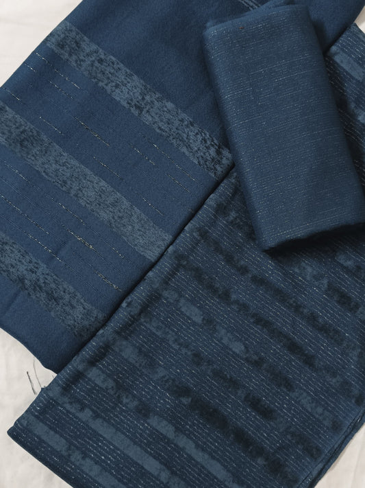 ALPINE ZARI VELVET DHANK MARINA 3PC MOST DEMANDING WINTER COLLECTION 2025 GRAY COLOR (AVDZ00GY)