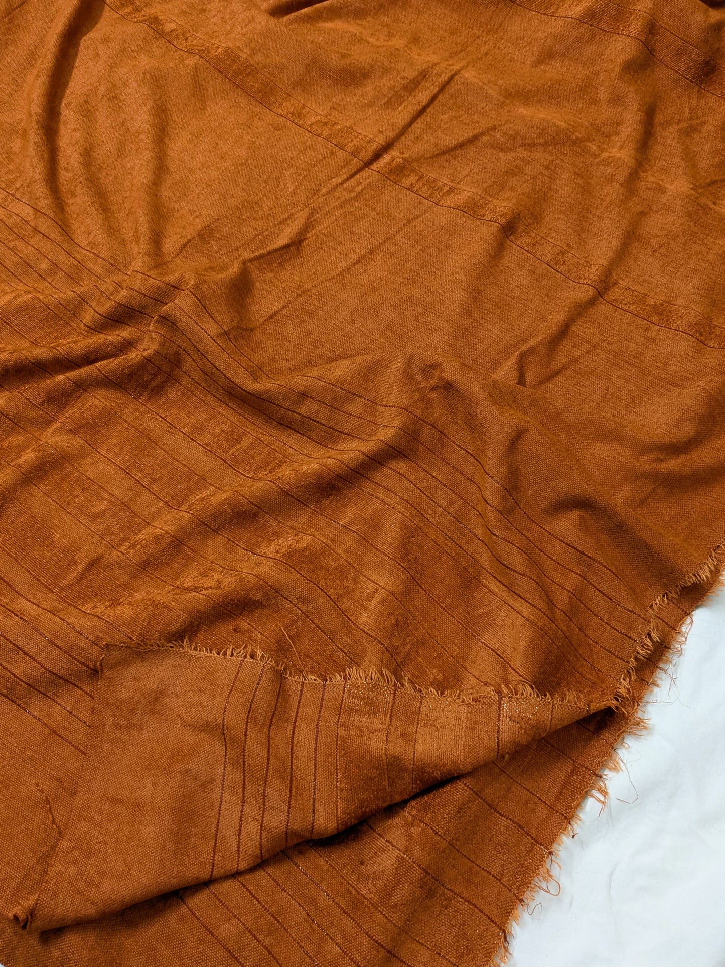 3PC MARINA VELVET LINING NEW DESING WITH 100% PURE QUALITY WOOL VELVET SHAWL( LIGHT WAIT & WARM ) (RUST COLO)