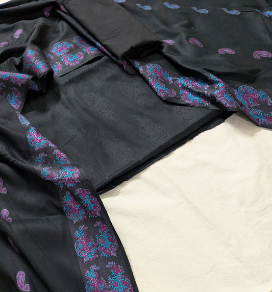 3PC LAWN JAQUARD BROSHA PREMIUM QUALITY SUMMER COLLECTION ( JQ00BL)