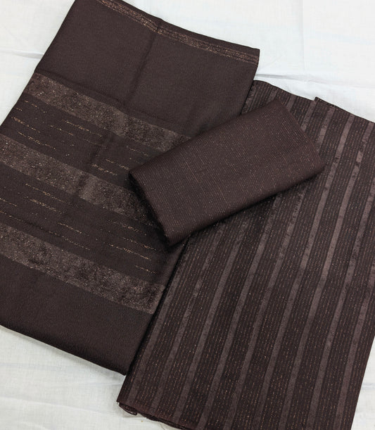 ALPINE ZARI VELVET MARINA MOST DEMANDING WINTER COLLECTION 2025 (CHOCOLATE BROWN) SPECIAL FOR CASTUMAR DEMAND